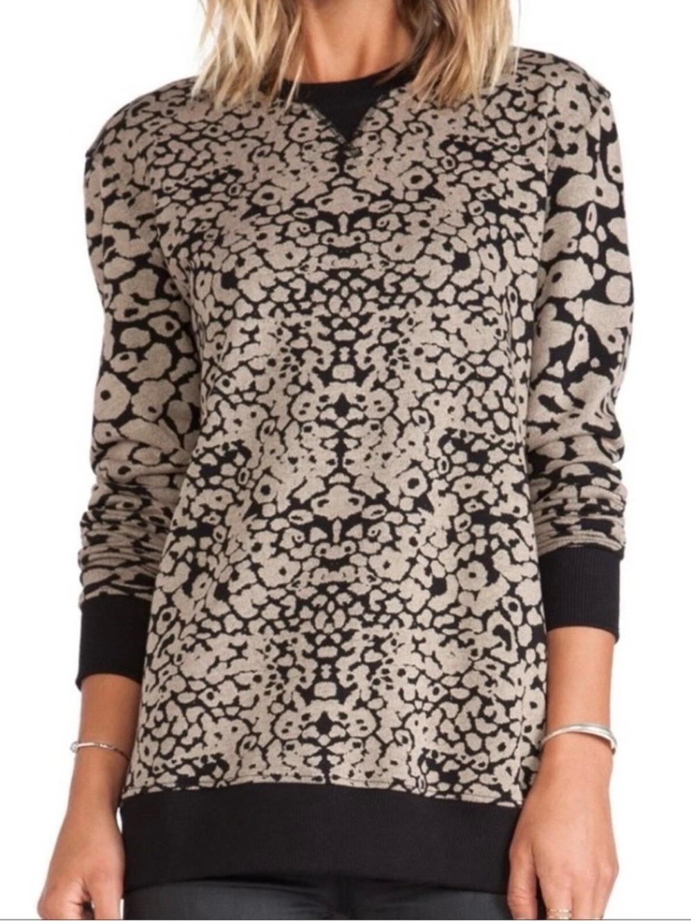 Rag & Bone Amoeba Print Crew Neck Sweatshirt